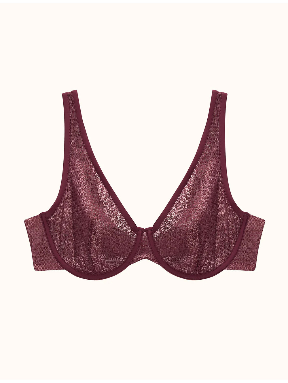 ThirdLove Unlined Modern Mesh Scoop Bra Plum Purple 34D